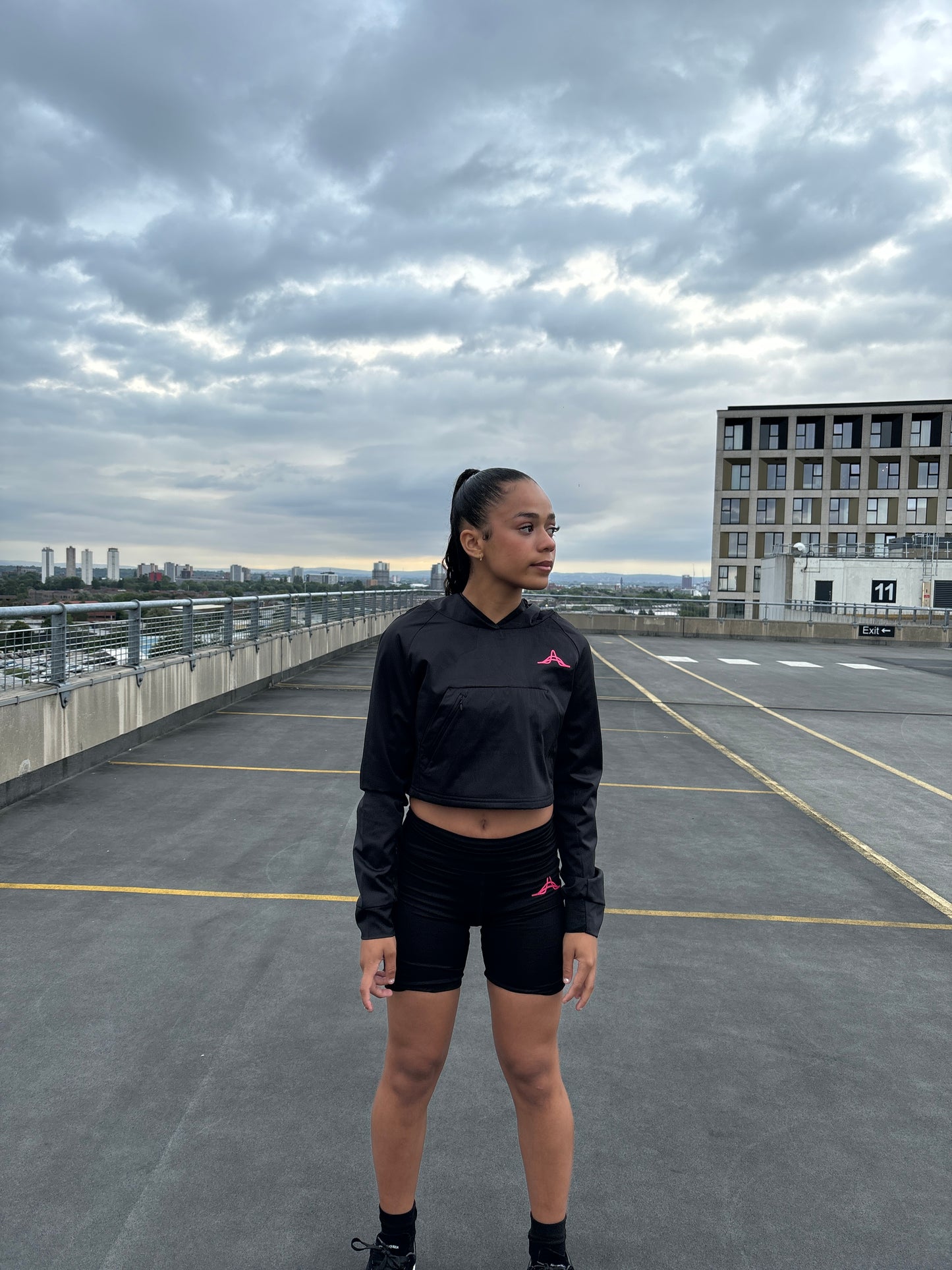 Pink Velocity Crop Hoody
