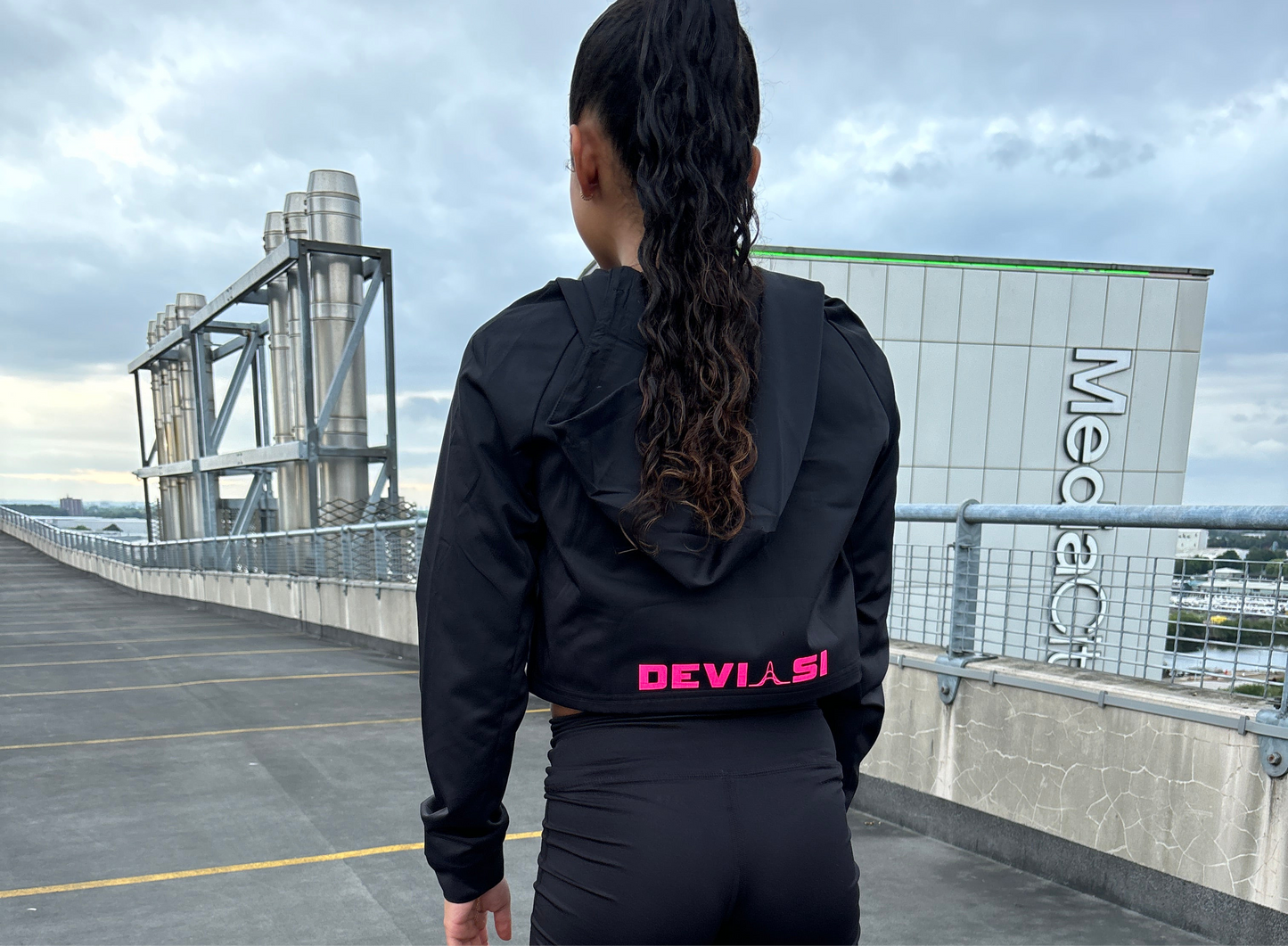 Pink Velocity Crop Hoody