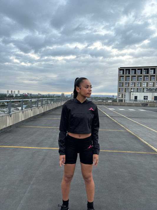 Pink Velocity Crop Hoody